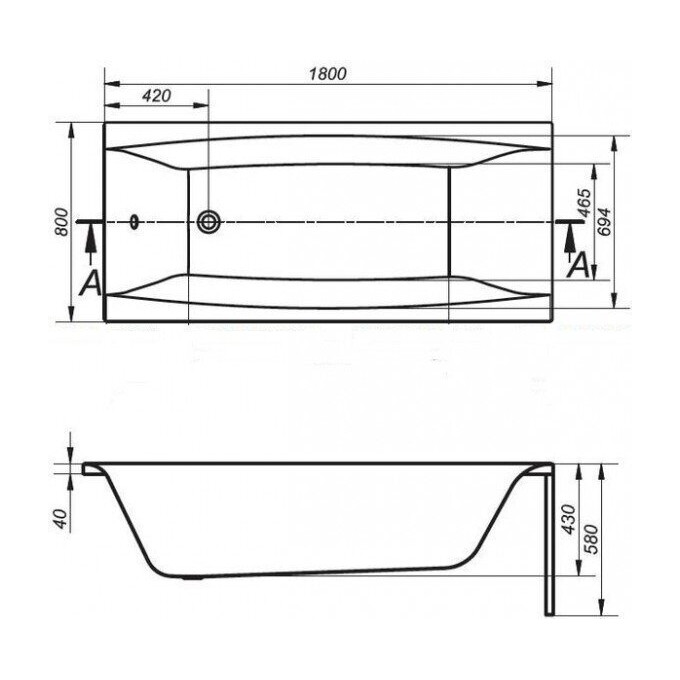 Акриловая пристенная ванна Cersanit Virgo S301-103, фото 2