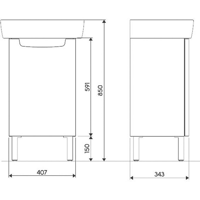 Тумба під умивальник Kolo Rekord 89389000 (без раковини), фото , изображение 2