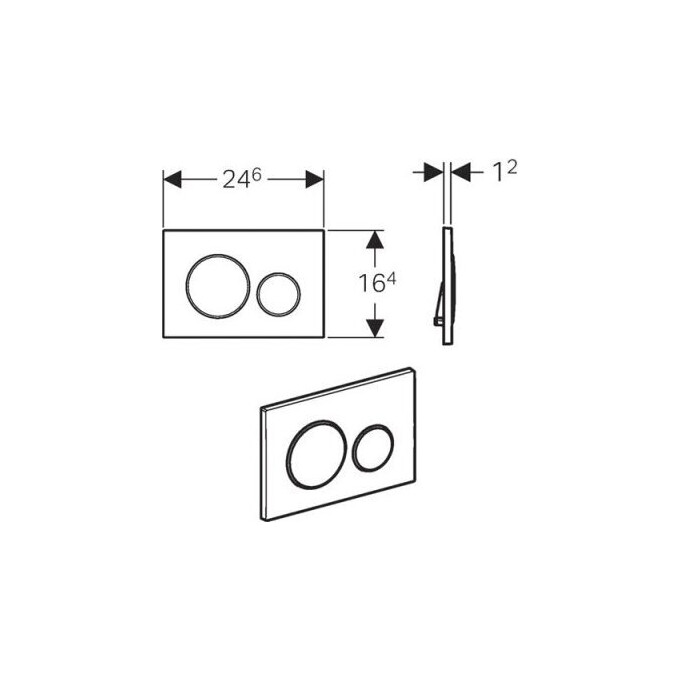 Смывная кнопка Geberit Sigma20 115.882.KM.1 (черный глянец/хром), Цвет производителя: черный глянец, хром, фото 3