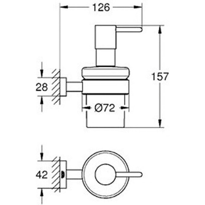 Дозатор жидкого мыла с держателем Grohe Essentials 40756001, фото 2
