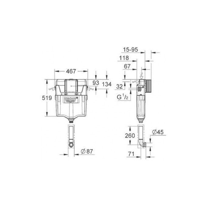 Змивний бачок Grohe Gd 2 38661000, фото , изображение 4
