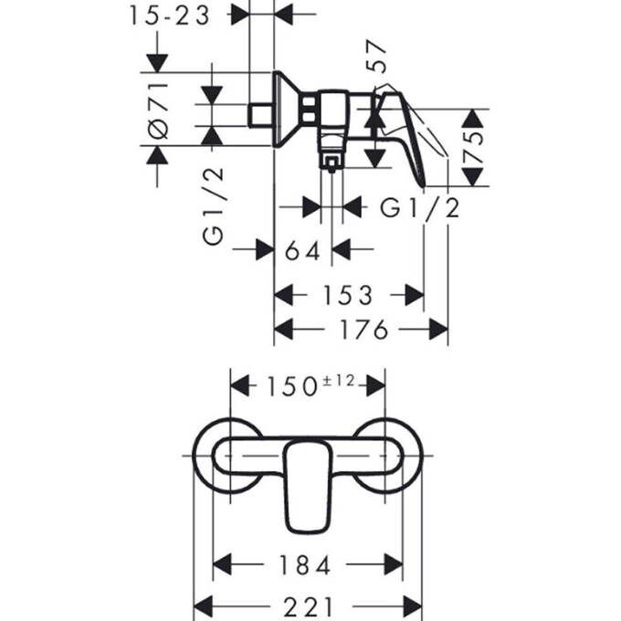 Смеситель для душа Hansgrohe Logis 71600000, фото 7