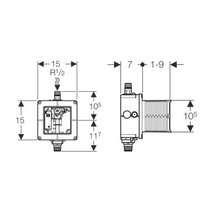 Блок управления смывом писсуара Geberit 116.004.00.1, фото 3