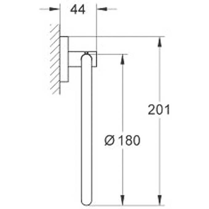 Тримач рушника Grohe Essentials 40365001, фото , изображение 2