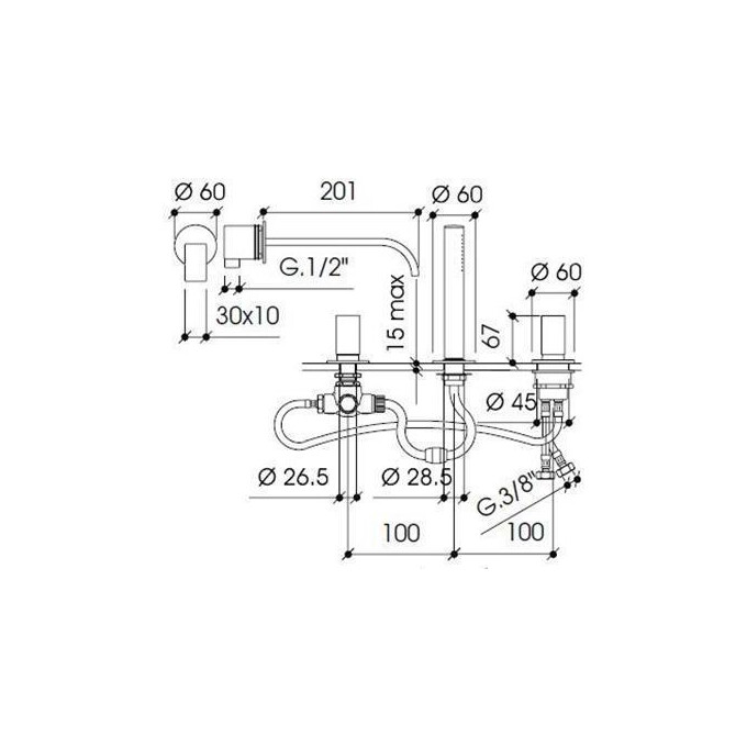 Встраиваемый смеситель с душем Bonomi 112315, фото 2