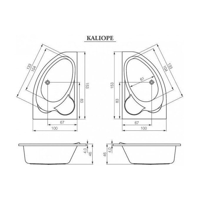 Ванна из акрила Cersanit Kaliope S301-025, фото 2