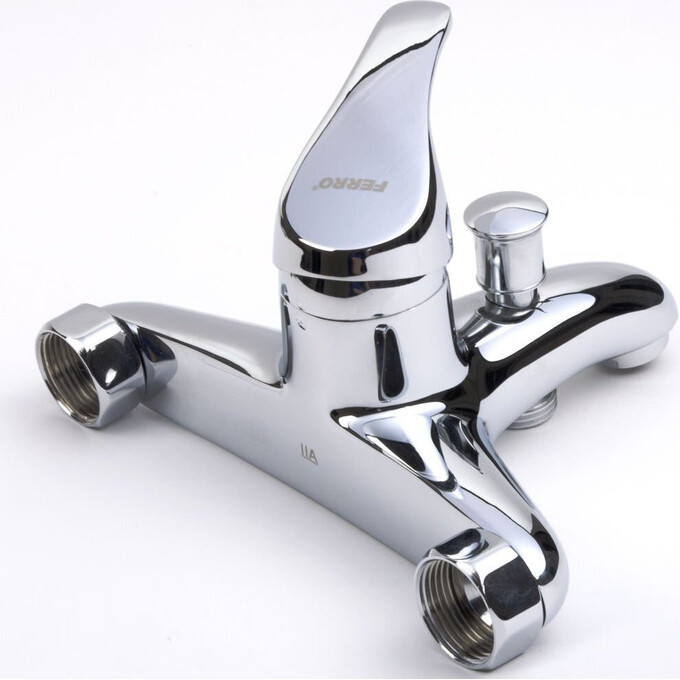 Змішувач для ванни Ferro Basic Chrome BBC11 (з лійкою та шлангом), фото , изображение 5