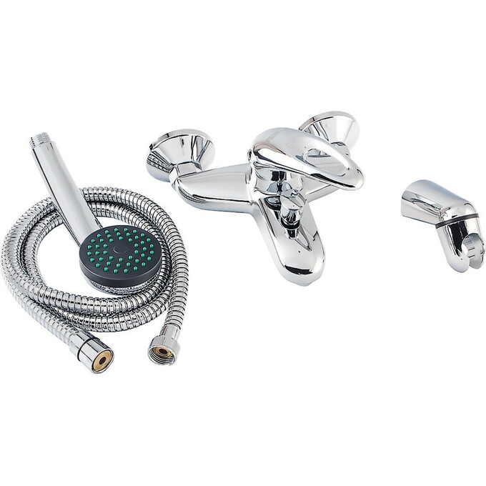 Смеситель для ванны Ferro Ibiza Chrome BIB11 (с лейкой и шлангом), фото 