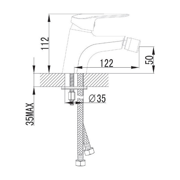 Змішувач для біде Ferro Dijon Chrome BDJ6 (з донним клапаном), фото , изображение 2