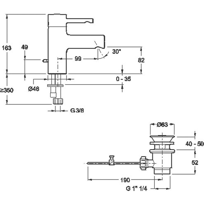 Для раковины Jacob Delafon Cuff E37041-CP, фото 3