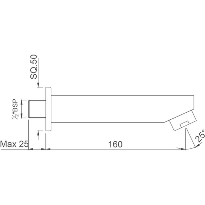 Излив для ванны Jaquar Kubix SPJ-CHR-35429, фото 2