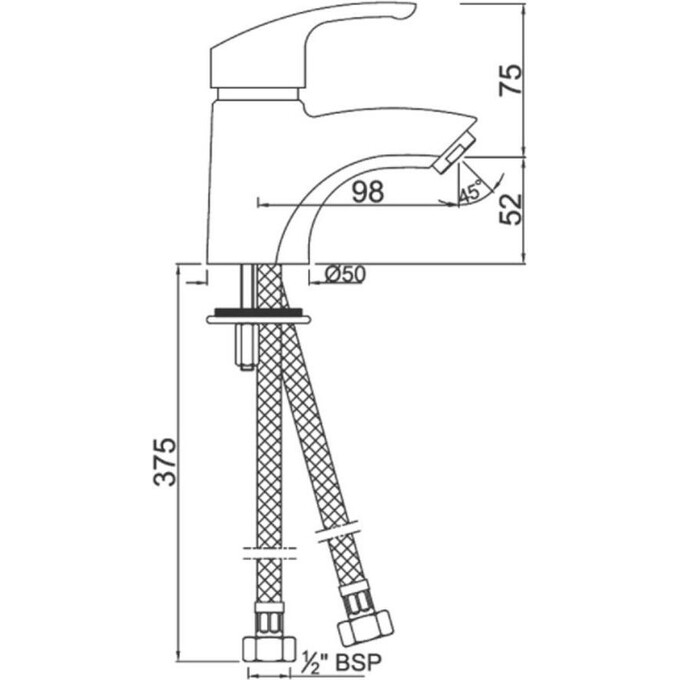 Змішувач для умивальника Jaquar Eko EKO-CHR-33001B, фото , изображение 2
