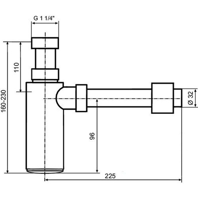 Злив для умивальника Sanit 31.017.00.0000, фото , изображение 2