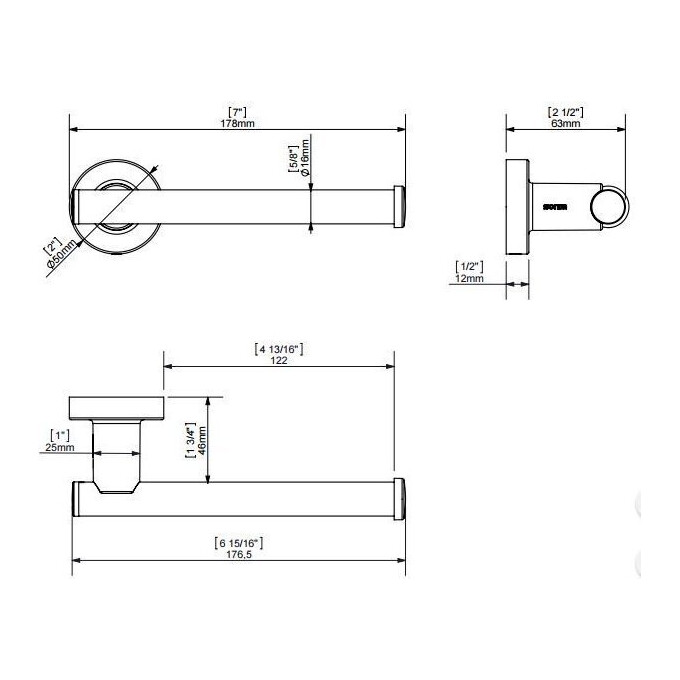 Держатель бумаги Sonia Tecno Project Black 166275, фото 2