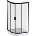 Душевая кабина 100x100 см Am.Pm Gem 1/4 Round W90UG-401-100BT (без поддона, стекло прозрачное, профиль черный матовый), Доступные размеры: 100 x 100, Цвет производителя: черный матовый, фото 