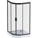 Душевая кабина 100x100 см Am.Pm Gem 1/4 Round W90UG-401-100BT (без поддона, стекло прозрачное, профиль черный матовый), Доступные размеры: 100 x 100, Цвет производителя: черный матовый, фото 9