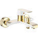 Змішувач для ванни Rea Bloom REA-B9932 (білий/золотий, з лійкою та шлангом), фото , изображение 2
