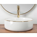 Раковина Rea Sami Gold Edge REA-U6758 (36x36 см, белая/золотая, чаша), Цвет производителя: белый глянец, золотой бортик, фото 4