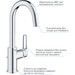 Смеситель для умывальника Grohe QuickFix Start L-Size 24203002 (высокий, с донным клапаном), Цвет производителя: хром, фото 9