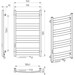 Электрический полотенцесушитель Laris Зебра Атлант ЧК8 R3 77700098 (500x900, белый матовый, левый, с таймером), Доступные размеры: 500 x 900, Цвет производителя: белый матовый, Подключение полотенцесушителя: левое, фото 6