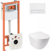 Унитаз подвесной Qtap Jay QT07335176W с инсталляцией Qtap Nest QT0133M425 и клавишей смыва M08V1384W (QT07335176W0133M425M08V1384W, с сиденьем и звукоизоляционной прокладкой), фото 
