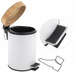 Ведро для мусора Yoka Bin White/Bamboo CH.BIN-WHT (белое/бамбук, 3 л, с педалью и крышкой), Цвет производителя: белый, бамбук, фото 5