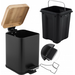 Ведро для мусора Yoka Sido Black/Bamboo CH.SIDO-BLK (черное/бамбук, 3 л, с педалью и крышкой), фото 6