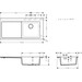 Мойка для кухни Hansgrohe S51 S514-F450 Built-in sink Graphite Black 43314170 (105x51 см, черная графитовая), фото 6