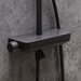 Душевая система с термостатом Damixa Scandinavian Pure 936760300 (черная матовая, с полкой и изливом), Цвет производителя: черный матовый, фото 4
