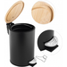 Відро для сміття Yoka Vini Black/Bamboo CH.VINI-BLK (чорне/бамбук, 3 л, з педаллю та кришкою), фото , изображение 6