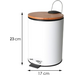 Відро для сміття Yoka Vini White/Bamboo CH.VINI-WHT (біле/бамбук, 3 л, з педаллю та кришкою), фото , изображение 8