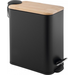 Відро для сміття Yoka Moby Black/Bamboo CH.MOBY-5-BLK (чорне/бамбук, 5 л, з педаллю та кришкою), фото 