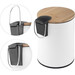Відро для сміття Yoka Vini White/Bamboo CH.VINI-WHT (біле/бамбук, 3 л, з педаллю та кришкою), фото , изображение 6