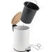 Відро для сміття Yoka Vini White/Bamboo CH.VINI-WHT (біле/бамбук, 3 л, з педаллю та кришкою), фото , изображение 5