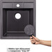 Мийка для кухні Lidz 460х515/200 GRF-13 (LIDZGRF13460515200, 45.5x51.3 см, графіт, з сифоном), Колір виробника: графіт, фото , изображение 2