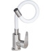 Смеситель для кухни Lidz Vida 04R-WFS (LDVID015F3WHI43357, нержавейка/белый, с гибким изливом), Цвет производителя: белый матовый, нержавейка, фото 2