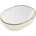 Раковина Mexen Viki White Diamond MEX-21054809 (48x35 см, біла глянсова із золотим візерунком, чаша), Доступні розміри: 48 x 35, Колір виробника: білий глянець, золото сіткою, фото 