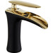 Смеситель для умывальника Mexen Lyra Black/Gold MEX-745300-75 (черный/золотой, с каскадным изливом), Цвет производителя: черный, золото, фото 