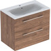 Тумба с умывальником Geberit Selnova Square 501.242.00.1 (80 см, темный орех, подвесная), Доступные размеры: 80, Цвет производителя: темный орех, фото 