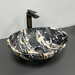Раковина VBI Parma Black Opal VBI-011008 (40x33 см, чорний мармур, чаша), Доступні розміри: 40 x 33, Колір виробника: чорно-жовтий мармур, фото , изображение 3