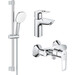 Комплект змішувачів 3 в 1 для ванної кімнати Grohe BauLoop New S-Size UA123220S1 (23634001+23337001+26748003), фото 