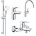 Комплект змішувачів 4 в 1 для ванної кімнати та кухні Grohe BauLoop New S-Size UA123225K3 (23603001+23337001+31232001+26748003), фото 