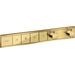 Внешняя часть смесителя скрытого монтажа с термостатом для ванны Hansgrohe RainSelect Polished Gold Optic 15382990 (золотая), Цвет производителя: полированное золото, фото 
