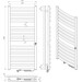 Электрический полотенцесушитель Laris Зебра Атлант Премиум ЧК14 75201082 (500x1200, белый матовый, правый), Доступные размеры: 500 x 1200, Подключение полотенцесушителя: правое, фото 6