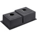 Подвійна кухонна мийка Kroner KRP Schwarze 7843ZHM PVD (Schwarze-7843ZHM, 78x43 см, 3.0/1.0 мм, з коландером та сифоном), фото , изображение 4