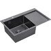Кухонная мойка Kroner KRP Schwarze 7849LHM PVD (Schwarze-7849LHM, 78x49 см, 3.0/1.0 мм, с коландером и сифоном), Доступные размеры: 78 x 49 L, фото 3