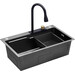 Кухонная мойка со смесителем Kroner KRP Schwarze SET7546HM PVD (Schwarze-SET7546HMPVD, 75x46 см, 3.0/0.7 мм, с доской, коландером, дозатором и сифоном), фото 6