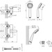 Смеситель для душа Kroner KRM Elbe C050 (с лейкой и шлангом), фото 7