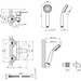 Смеситель для душа Kroner KRP Oker C050 (с лейкой и шлангом), фото 7