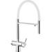 Смеситель для кухни Kroner KRP Edelstahl Klassisch ESG03815WHI (нержавейка/белый, c подключением питьевой воды), Цвет производителя: нержавейка, белый, фото 4